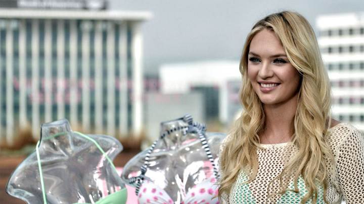 Candice Swanepoel In Transparent Dress At Victoria’s Secret SWIM Collection